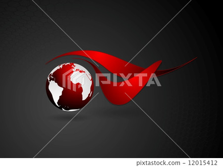 Abstract technical logo with dark globe Abstract technical logo with dark globe 12015412