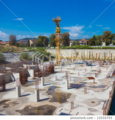 Construction site. Building foundation. Construction site. Building foundation. 12016783