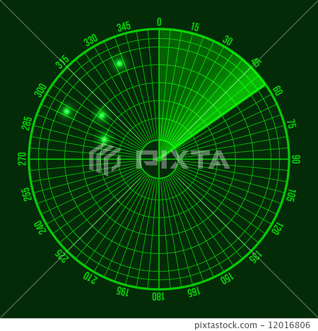 Green Radar Screen. Vector 12016806