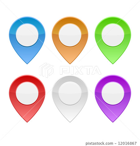 Set of Color Map Pointers on White Background. Vector Set of Color Map Pointers on White Background. Vector 12016867