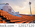 Soccer stadium on evening in Thailand. 12017120