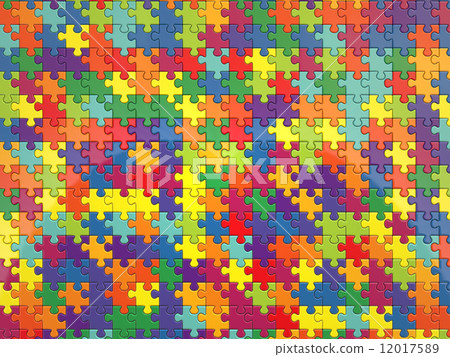 3d render of colorful jigsaw background 12017589