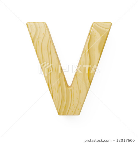 Wooden alphabet letter symbol - V 12017600