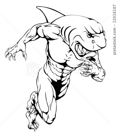 Shark sports mascot running 12018187