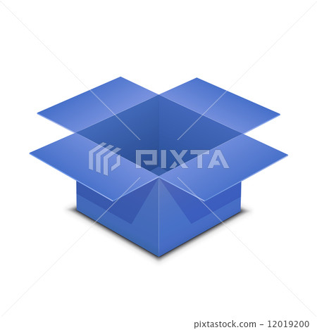 Open blue box on white 12019200