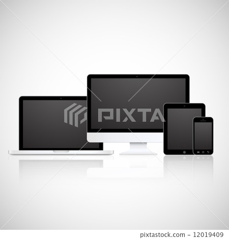 Vector laptop, tablet, monitor and phone Vector laptop, tablet, monitor and phone 12019409