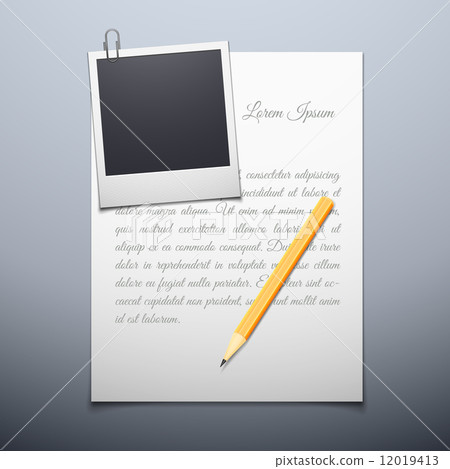 Blank paper and polaroid photo frame Blank paper and polaroid photo frame 12019413
