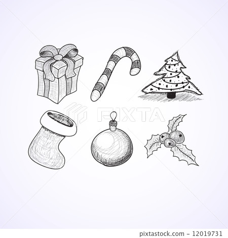 Christmas icons doodles sketchbook Christmas icons doodles sketchbook 12019731