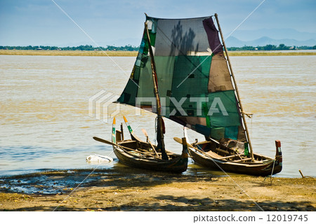 Typical boat on the Irrawaddy Typical boat on the Irrawaddy 12019745