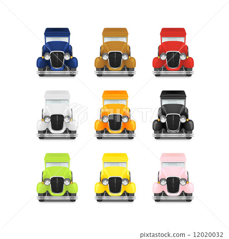 Set Retro Car Icon 12020032