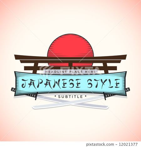 japan style banner with catanas 12021377