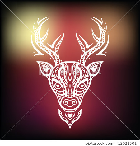 Deer head. Ethnic background. 12021501