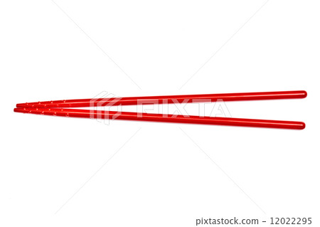 Red chopsticks isolated on white 12022295