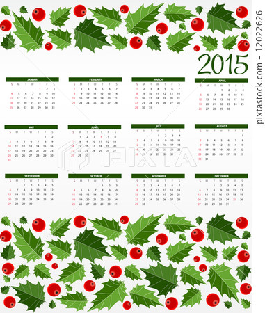 New Year Calendar 2015. Vector Illustration 12022626