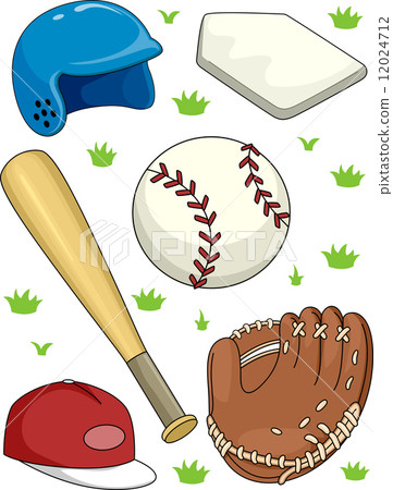 图库插图 baseball items