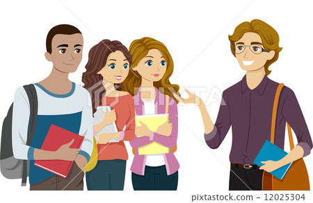 Students Meeting Their Professor 12025304