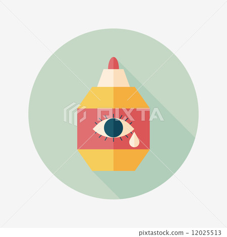 Eye Drop flat icon with long shadow 12025513