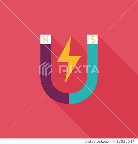 Magnet flat icon with long shadow,eps10 12025514