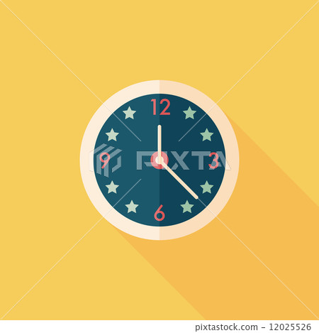 Clock flat icon with long shadow,eps10 12025526