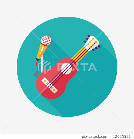 guitar flat icon with long shadow,eps10 guitar flat icon with long shadow,eps10 12025531