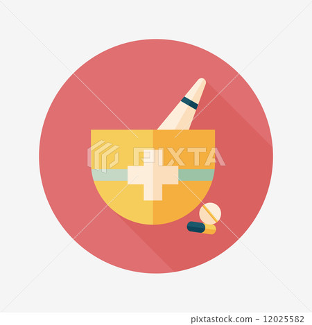 mortar and pestle Flat style Icon with long shadows mortar and pestle Flat style Icon with long shadows 12025582