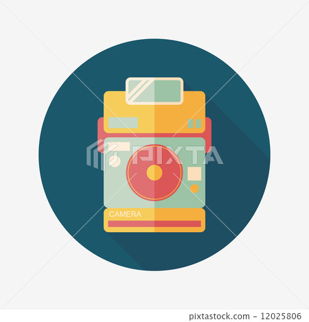 camera flat icon with long shadow,eps10 - Stock Illustration [12025806 ...