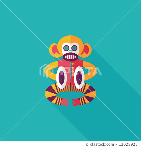 monkey toy flat icon with long shadow,eps10 monkey toy flat icon with long shadow,eps10 12025923