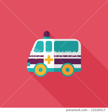 ambulance car flat icon with long shadow ambulance car flat icon with long shadow 12026017