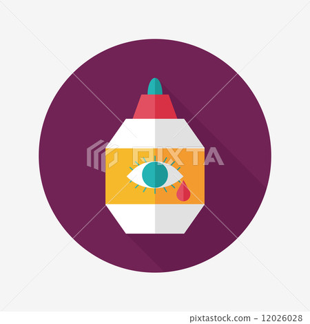 Eye Drop flat icon with long shadow - Stock Illustration [12026028] - PIXTA