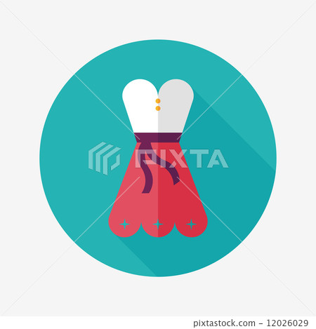 woman dress flat icon with long shadow,eps10 - Stock Illustration ...