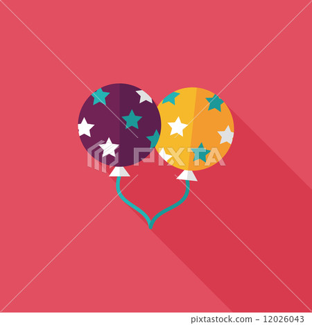 balloons flat icon with long shadow,eps10 - Stock Illustration ...