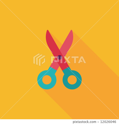 Scissors flat icon with long shadow,eps10 12026046