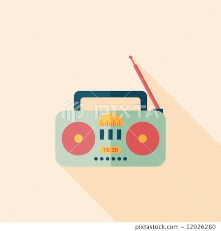 Radio flat icon with long shadow,eps10 Radio flat icon with long shadow,eps10 12026280