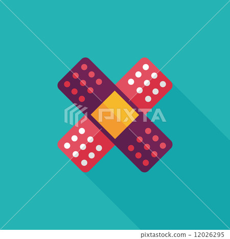 medical bandage flat icon with long shadow medical bandage flat icon with long shadow 12026295