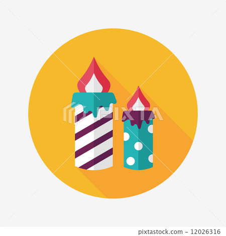 Candle flat icon with long shadow,eps10 12026316