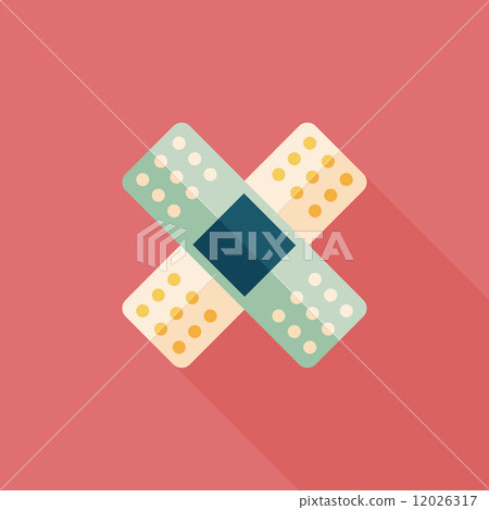 medical bandage flat icon with long shadow 12026317
