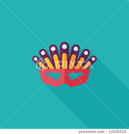 party mask flat icon with long shadow,eps10 12026318