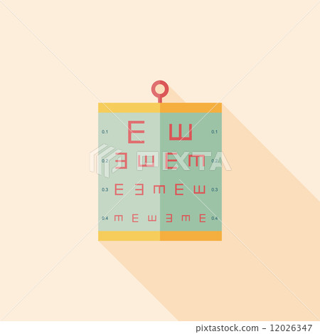 eye test chart flat icon with long shadow eye test chart flat icon with long shadow 12026347