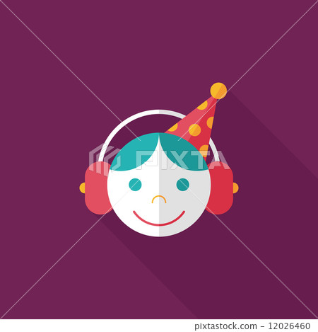Birthday party flat icon with long shadow,eps10 - Stock Illustration ...