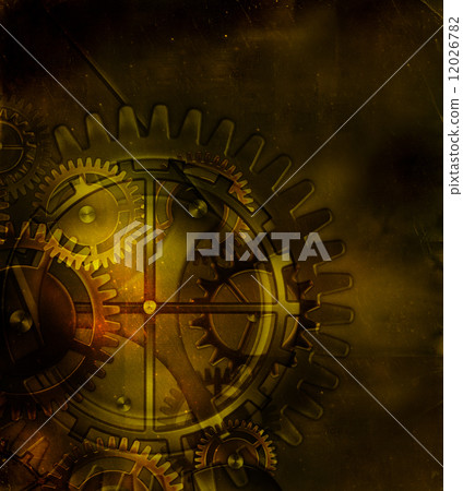 steampunk old gear mechanism on the background of old vintage pa steampunk old gear mechanism on the background of old vintage pa 12026782