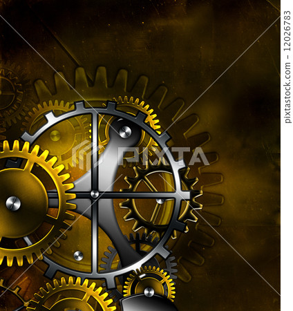 steampunk old gear mechanism on the background of old vintage pa steampunk old gear mechanism on the background of old vintage pa 12026783