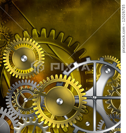 steampunk old gear mechanism on the background of old vintage pa 12026785