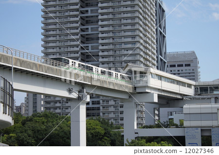 Monorail and city Monorail and city 12027346