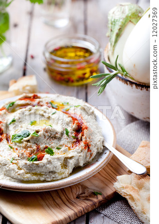 Traditional arabian eggplant dip baba ganoush 12027369