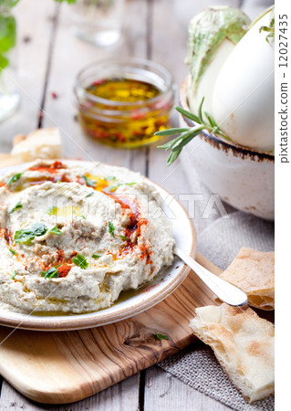 Traditional arabian eggplant dip baba ganoush Traditional arabian eggplant dip baba ganoush 12027435