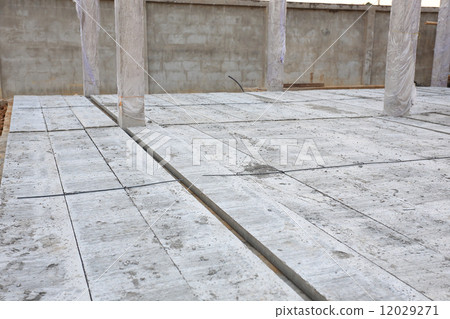 concrete floor slab panel in building construction site 12029271