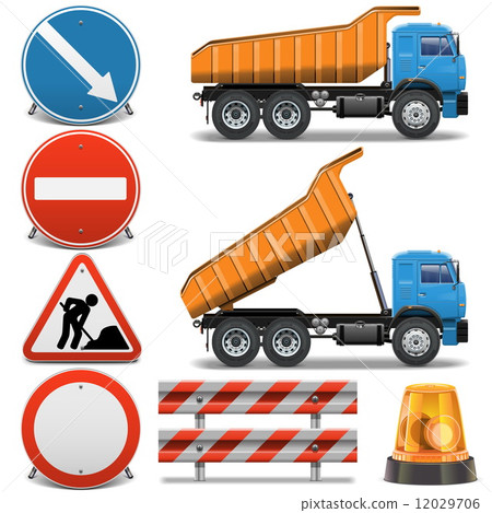 Vector Road Construction Icons set 2 12029706