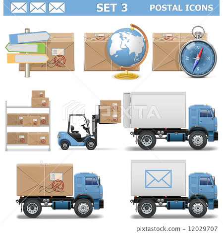 Vector Postal Icons Set 3 12029707