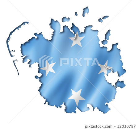 Micronesian flag map 12030787