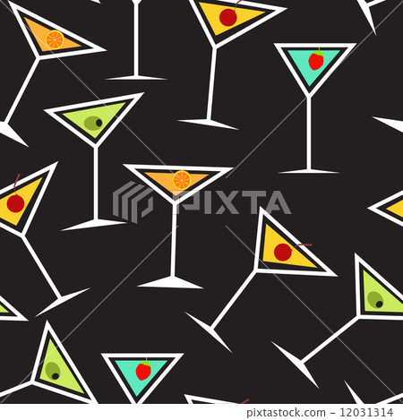 Seamless Background Pattern of  Alcoholic Cocktail Glass Vector 12031314